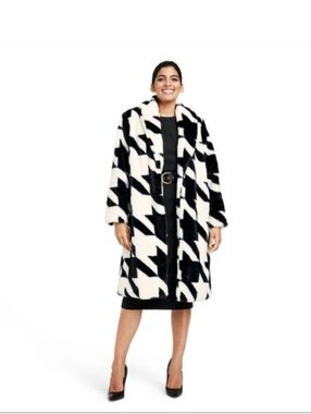 Sergio Hudson x Target Designer Collection Houndstooth Faux Fur Coat